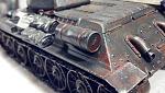 T-34 port quarter....dented fuel tank